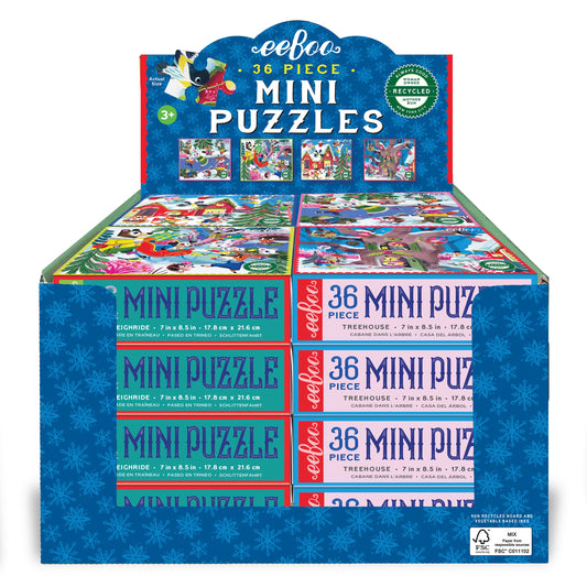 36 Piece - Miniature Holiday Puzzle Assortment - Eeboo