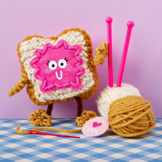 Snack Knit Kit - Toast-n-Jammy - Bright Stripes