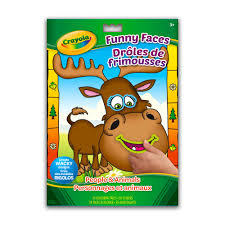 Colouring & Sticker Book - People & Animals  Funny Faces - Crayola