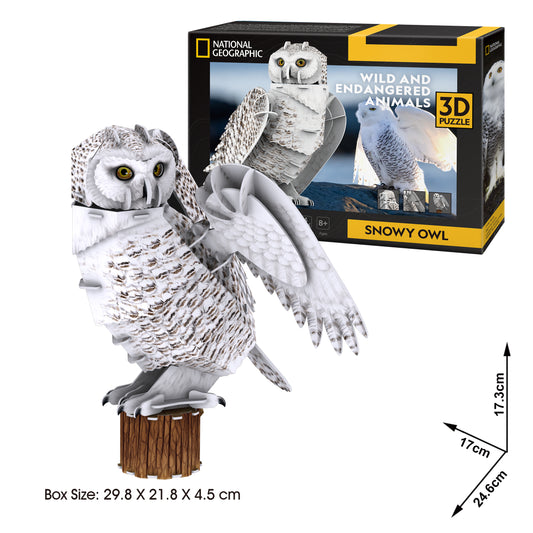 62 Piece - 3D Snowy Owl - National Geographic - Incredible