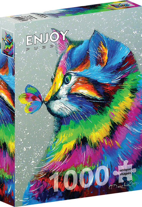 1000 Piece - Bright Cat and Butterfly - Enjoy