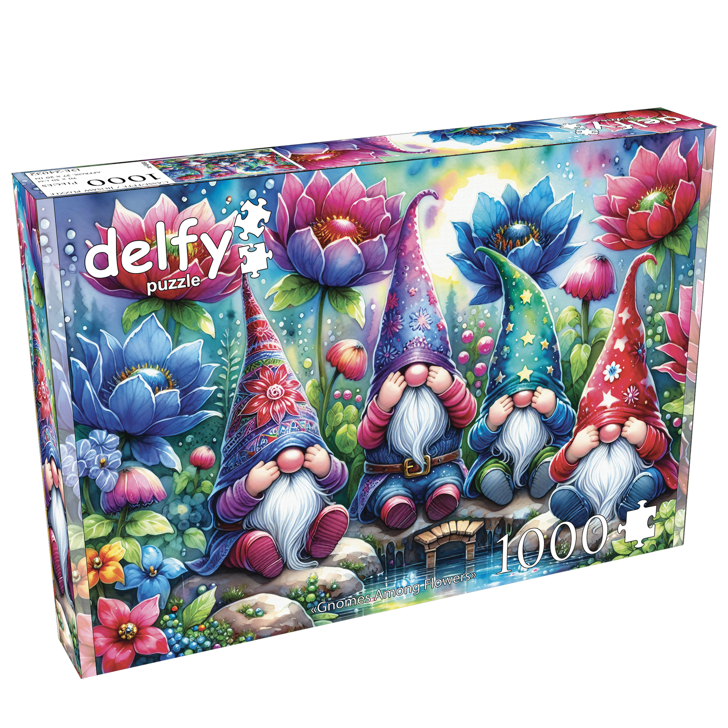 1000 piece - Gnomes Among Flowers - delfy