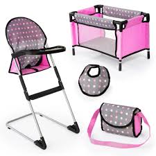 High Chair with Travel Bed Set - Polka Dot - Bayer