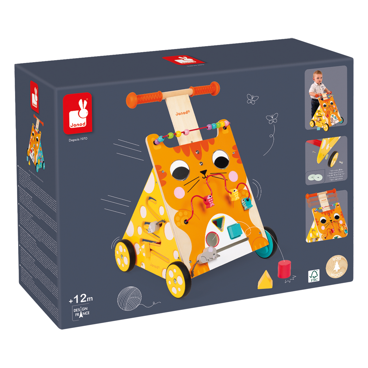 Cat Multi-Activity Baby Walker - Janod