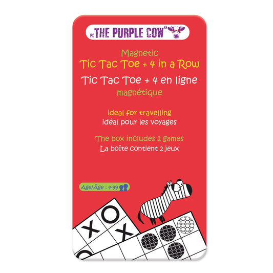 Magnetic Game - Tic Tac Toe & 4 in a Row - Purple Cow