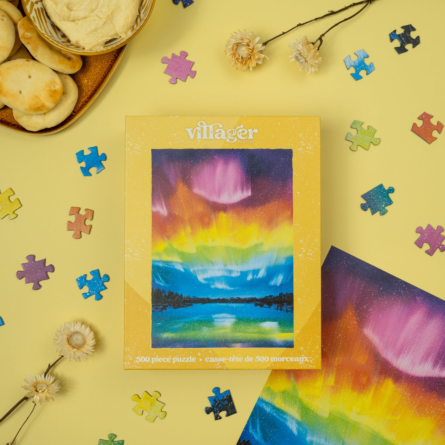 500 piece - Rainbow Northern Lights - Villager Puzzles