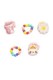 Rings - Elastic - Flower, Kitty, Unicorn - Great Pretenders