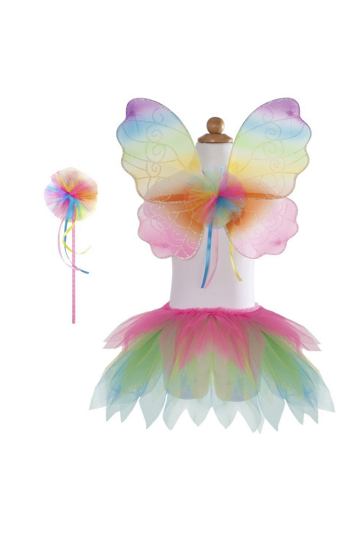 Size 4-6 - Neon Rainbow Skirt & Wings - 43805 - Great Pretenders