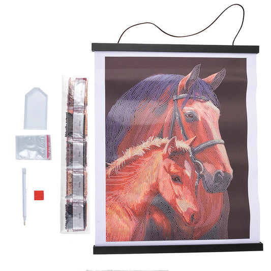 Crystal Art Scroll Kit - Chestnut Mare - Craft Buddy