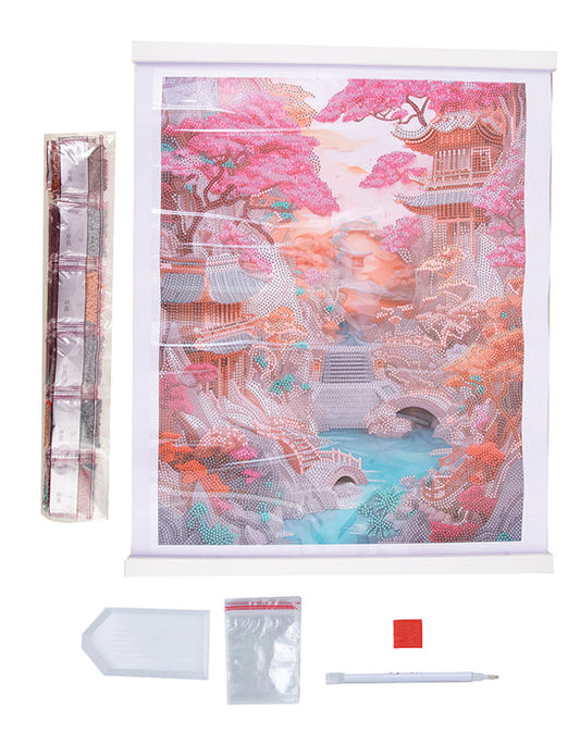 Crystal Art Scroll Kit - Cherry Blossom Bliss - Craft Buddy