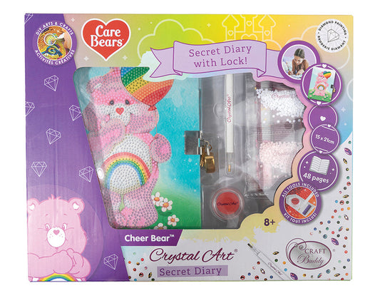 Crystal Art Secret Diary Kit - Cheer Bear - Craft Buddy