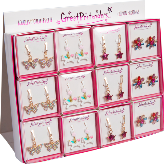 Earrings - Clip On - Assorted in Box - 87502 - Great Pretenders