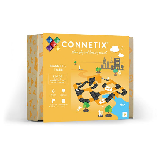Roads - Ramps & Intersections - 16 Pieces - Connetix