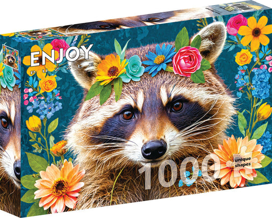 1000 Piece - Floral Raccoon - Enjoy