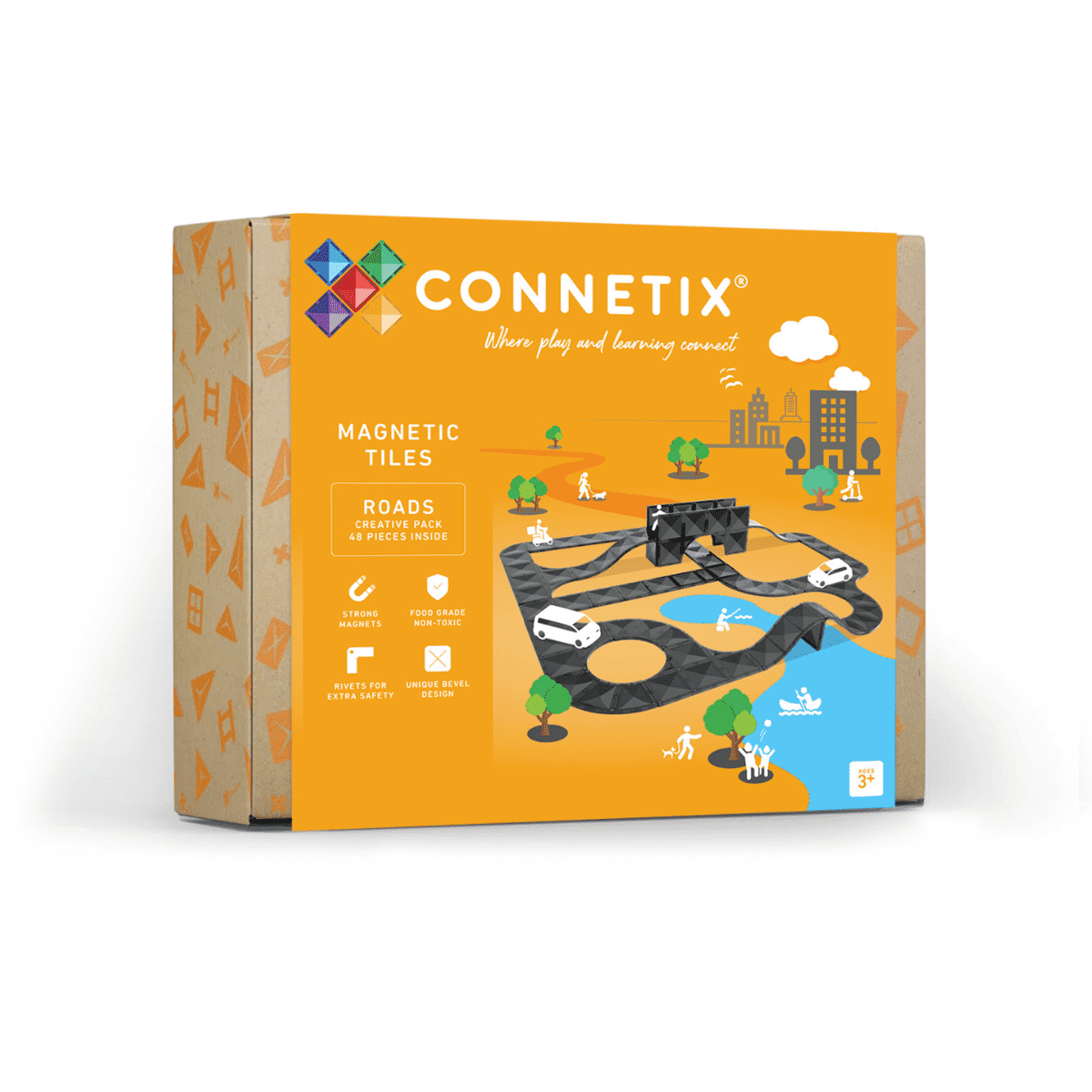 Roads - 48 Pieces - Connetix
