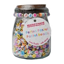 Jar of Beads for Friendship Bracelets - Pastel