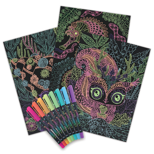 Colouring Book - Black Pages - Coralia - Nebulous Stars