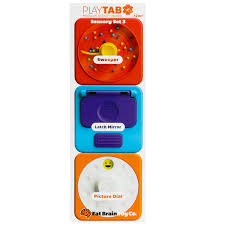 Playtab: Set 3 - Sweeper, Latch Mirror, Picture Dial - Fat Brain Toys