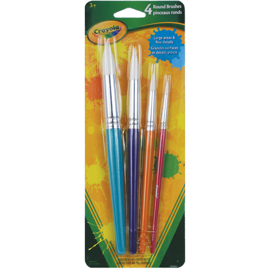 Paint Brushes - 4 pack - Large Areas & Fine Details - Crayola